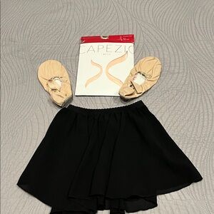 Capezio Ballet Shoes & ballet tights & skirt